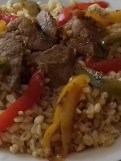 A picture of How to make Ebly Recipe with peppers and meat.