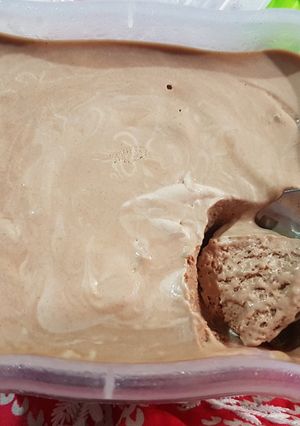 A picture of Home made delicious choclate ice-cream🍦.