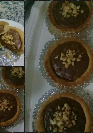 صورة لوصفة تارتولات بغناش الشوكولاتة والكوكاو وحشوة الكراميل