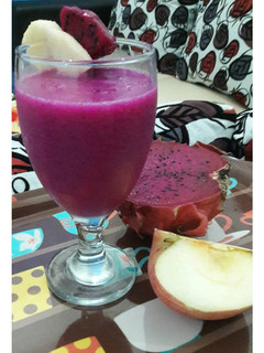 Foto resep Jus Buah Naga Merah Campur Apel