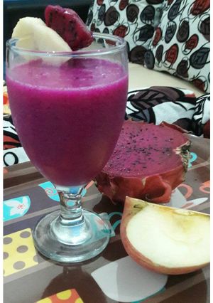 Foto resep Jus Buah Naga Merah Campur Apel