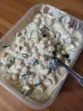 Garbanzos con calabacín en salsa de tofu al limón