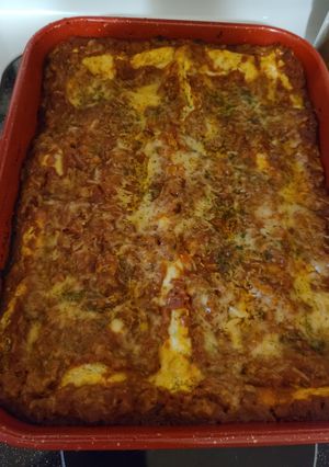 A picture of Goat cheese turkey lasagna.