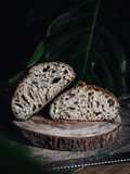 Black sesame sourdough bread