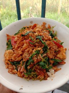 รูปของ ข้าวผัดไข่เจียวใบกะเพรา(มังสวิรัติไข่/นม)