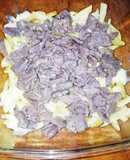 Tabla de papas, queso y carne