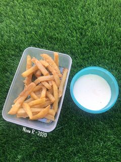 Foto resep 23. Homemade French Fries with Cheese Sauce | Snack MPASI