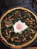 Tarta de espinacas con hongos