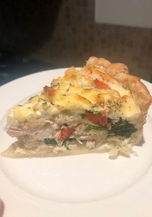 Foto resep White Egg Quiche with Puff Pastry