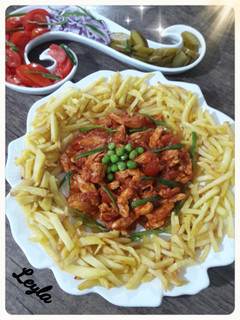عکسی از دستور دوپیازه مرغ و سیب زمینی