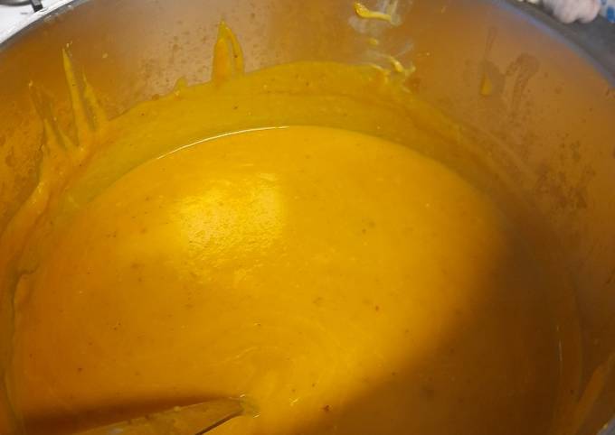 Steps to Make Ultimate Roasted pumpkin and celeriac soup