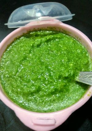 A picture of Hari dhaniye ki chutney.