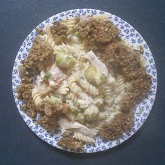 A picture of Fusilli Parsley Sauce Christmas leftovers.