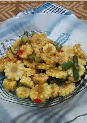 Foto resep Tumis baby corn with buncis