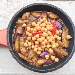 A picture of Deep Fried Eggplant With Ginger Sauce.