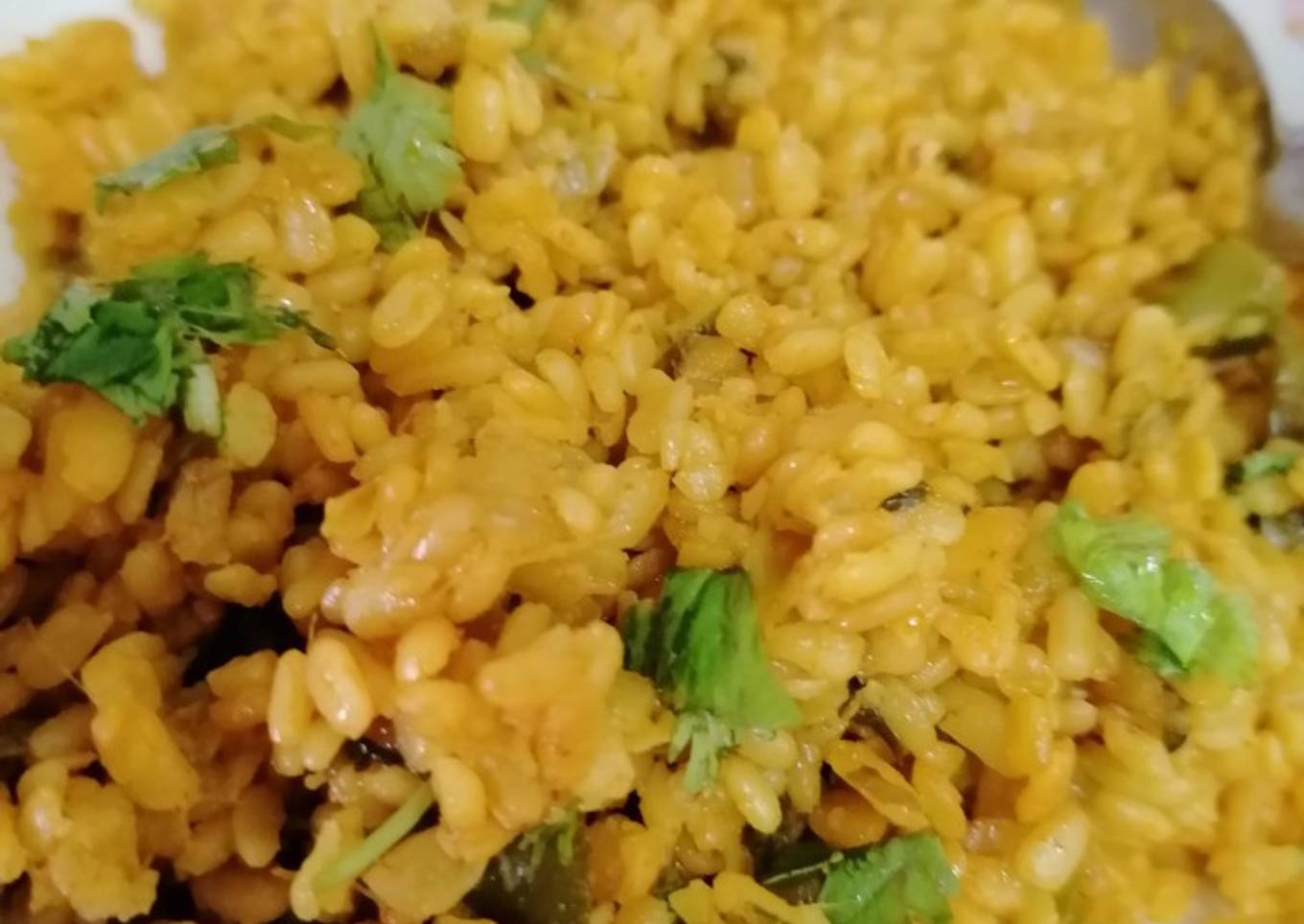 Moong dal with spring onion