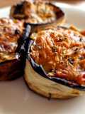 Muffins de berenjena y calabacín con verduritas y pollo