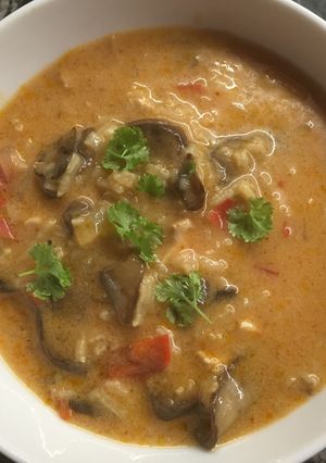 A picture of Wicked Thai chicken soup.