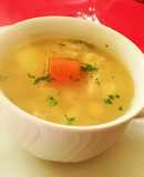 Caldo de pollo con Cabello de ángel