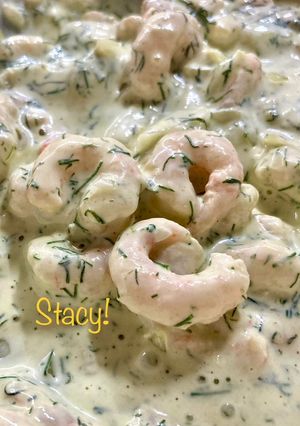 A picture of Skagenröra (Swedish Shrimp Salad) - Garidosalata!.