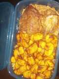 Porriage beans with fried plantain