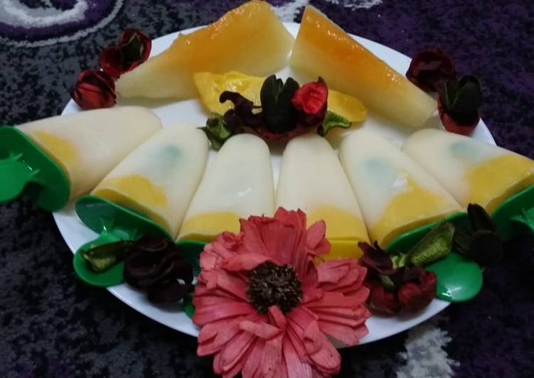 Recipe of Ultimate Musk Melon and Mango Popsicles