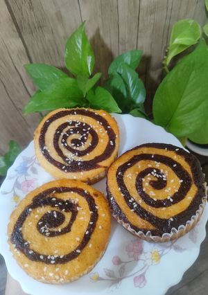 عکسی از دستور کیک دو رنگ