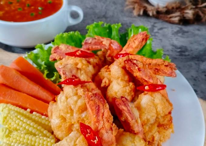 Cara Membuat Resep Udang goreng tepung kobe