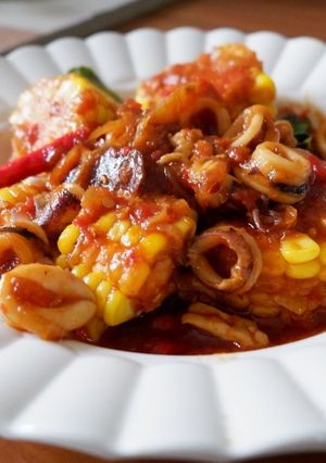 Foto resep Cumi Jagung Saus Padang