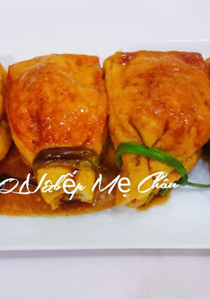 Hình của món Đậu hũ bao bố sốt nước tương chay.