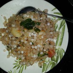 A picture of Sabudana / sago khichdi.