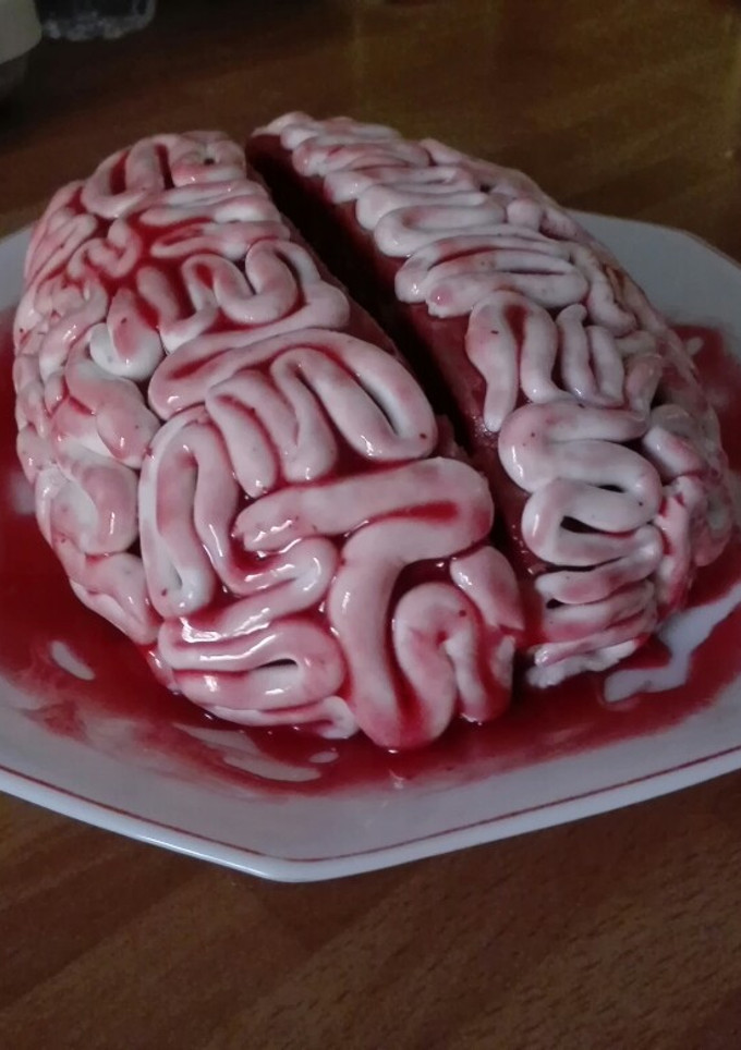 Una foto de Tarta de cerebro para Halloween
