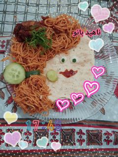 عکسی از دستور تزیین ماکارونی خوشمزه مامان پز 👩‍🍳