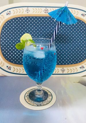 A picture of Blue soda drink.