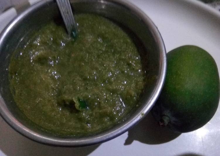 Recipe of Homemade Raw mango coriander chutney