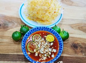 Hình của món Sốt tắc chấm bánh tráng.