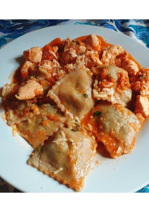 Una foto de Ravioles de acelga y de harina integral🍝