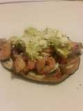 Tacos de Berenjena con camarones y guacamole
