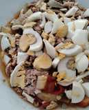 Ensalada campera de pimientos y cebolla con atún y anchoas en Thermomix