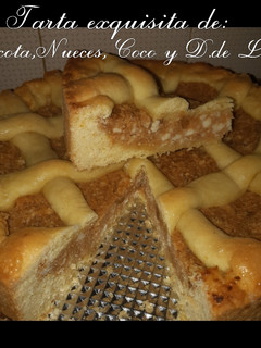 Una foto de Tarta Exquisita de: Ricota, Nueces, Coco y Dulce De Leche 🤤🤩