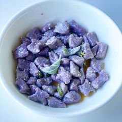 A picture of Purple Sweet Potato Gnocchi with Sage Brown Butter.