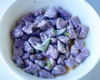 Unique Cuisine Purple Sweet Potato Gnocchi with Sage Brown Butter Delicious Nutritious