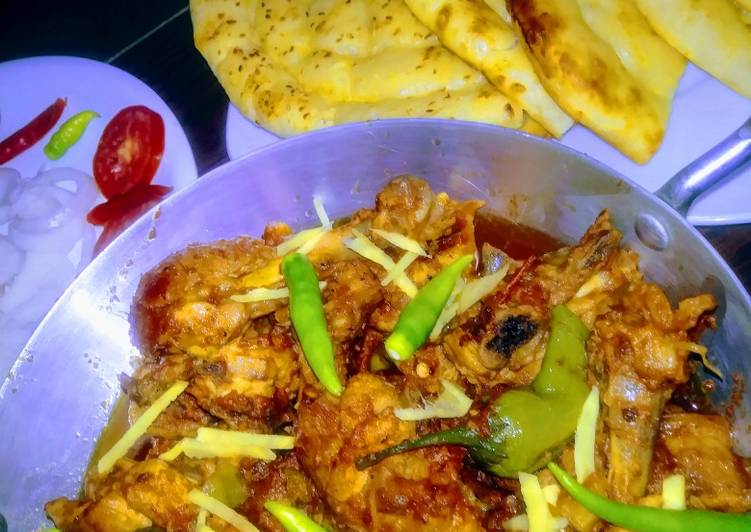 Steps to Make Homemade Chicken fry karahi with turkish pide bread