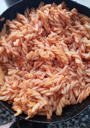 صورة لوصفة معكرونه بالكاتشب