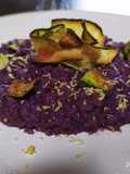Risotto alle carote viola,zucchina croccante e scorza di limone