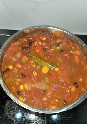 A picture of Wood Badge Vegetarian Chilli.