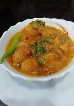 A picture of Mongra & Pumpkin seeds curry.