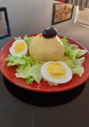 Una foto de Papa a la huancaína con sabor chiclayano