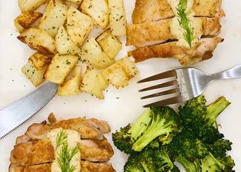 How to Cook Perfect Creamy Dill Chicken with Roasted Potatoes and Broccoli