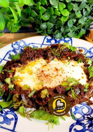 A picture of Shakshuka The Middle Eastern Recipe In Indian Style.